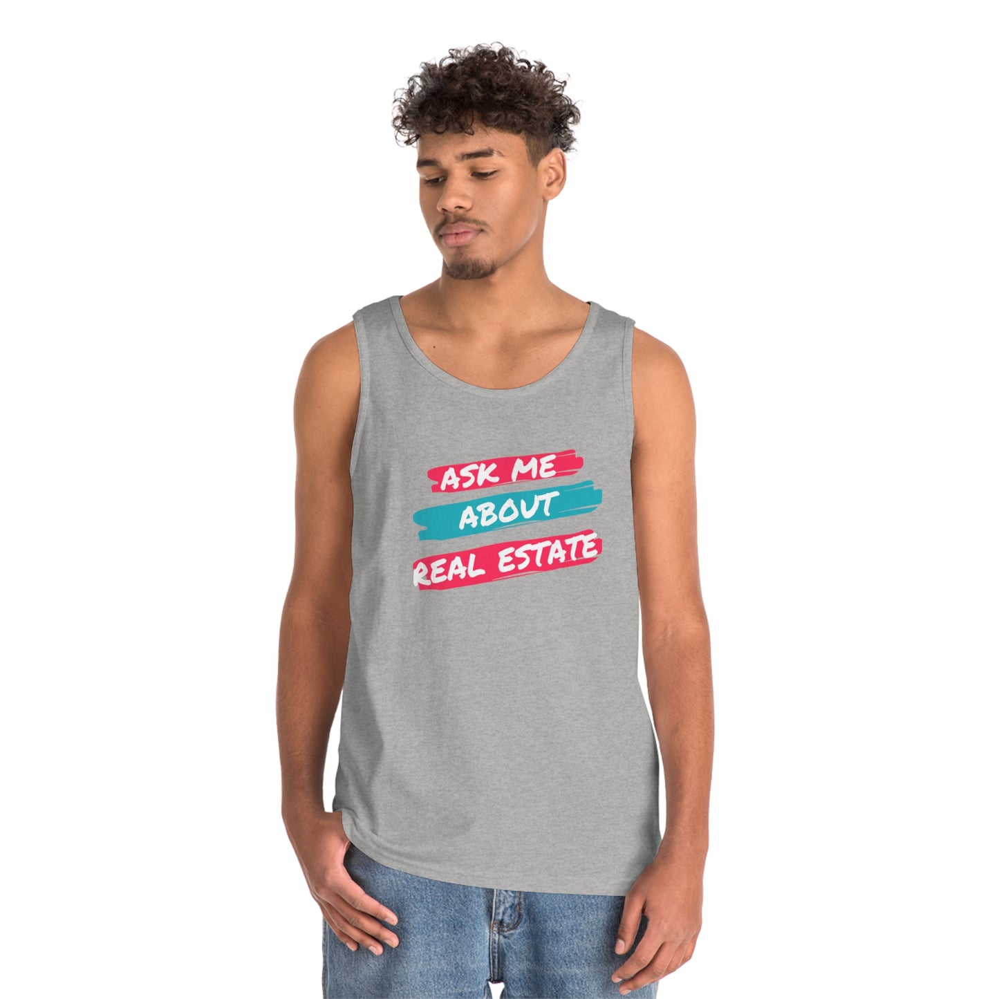 Ask me about Real Estate Unisex Heavy Cotton Tank Top