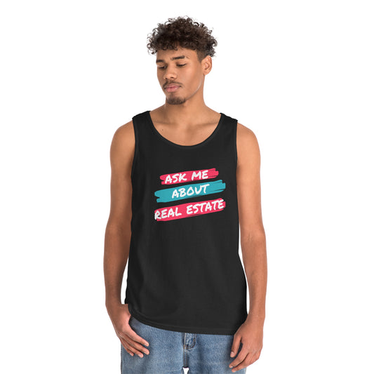 Ask me about Real Estate Unisex Heavy Cotton Tank Top