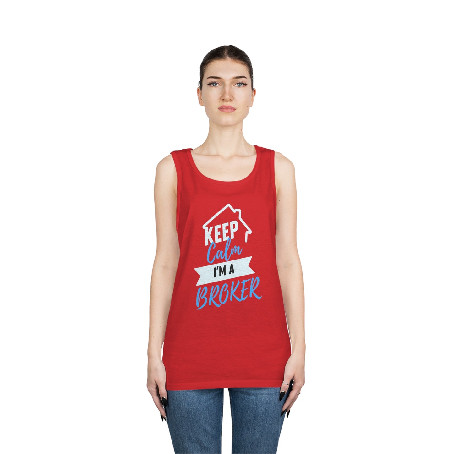 Keep Calm I'm A Broker Unisex Heavy Cotton Tank Top