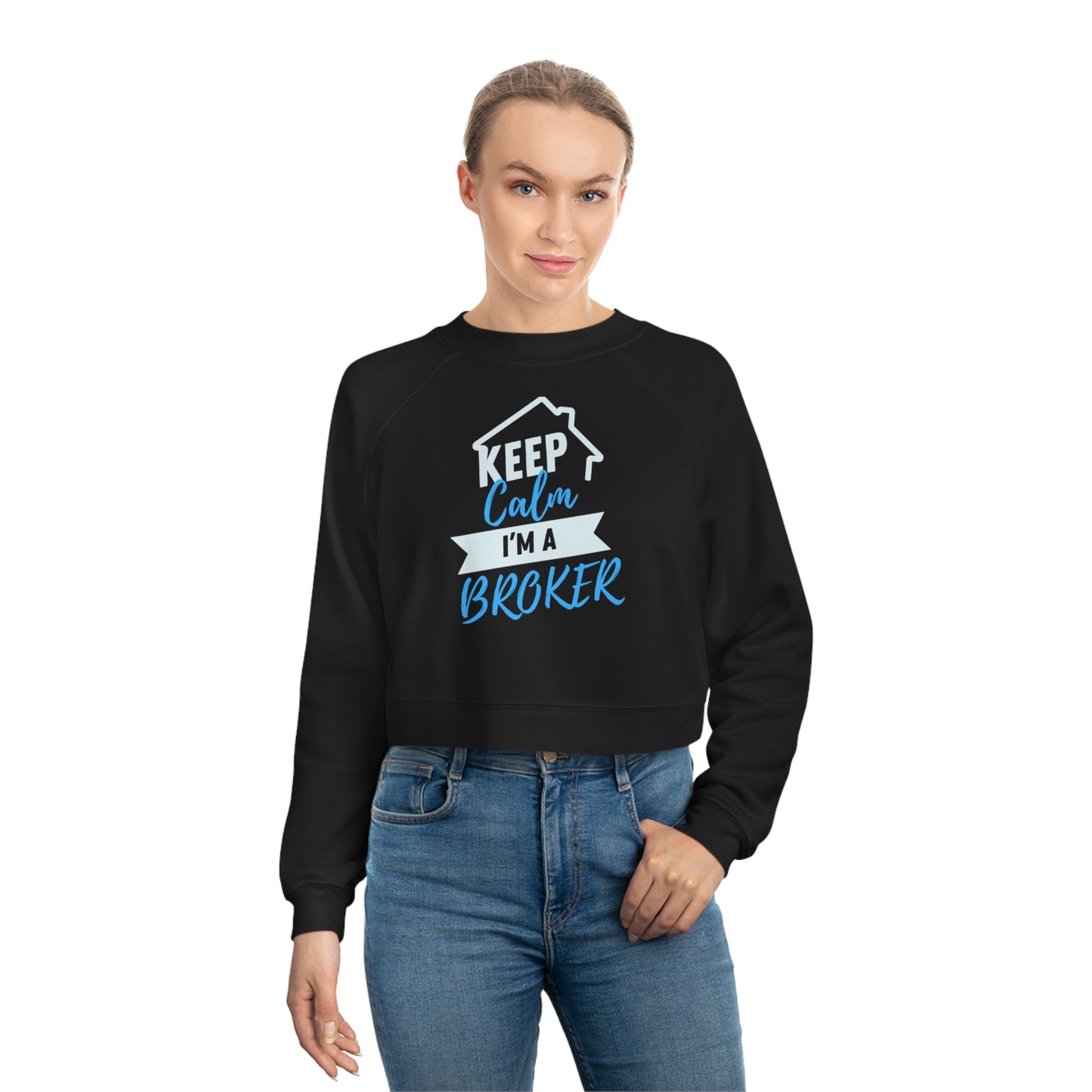 Keep Calm I'm a Broker Women's Cropped Fleece Pullover