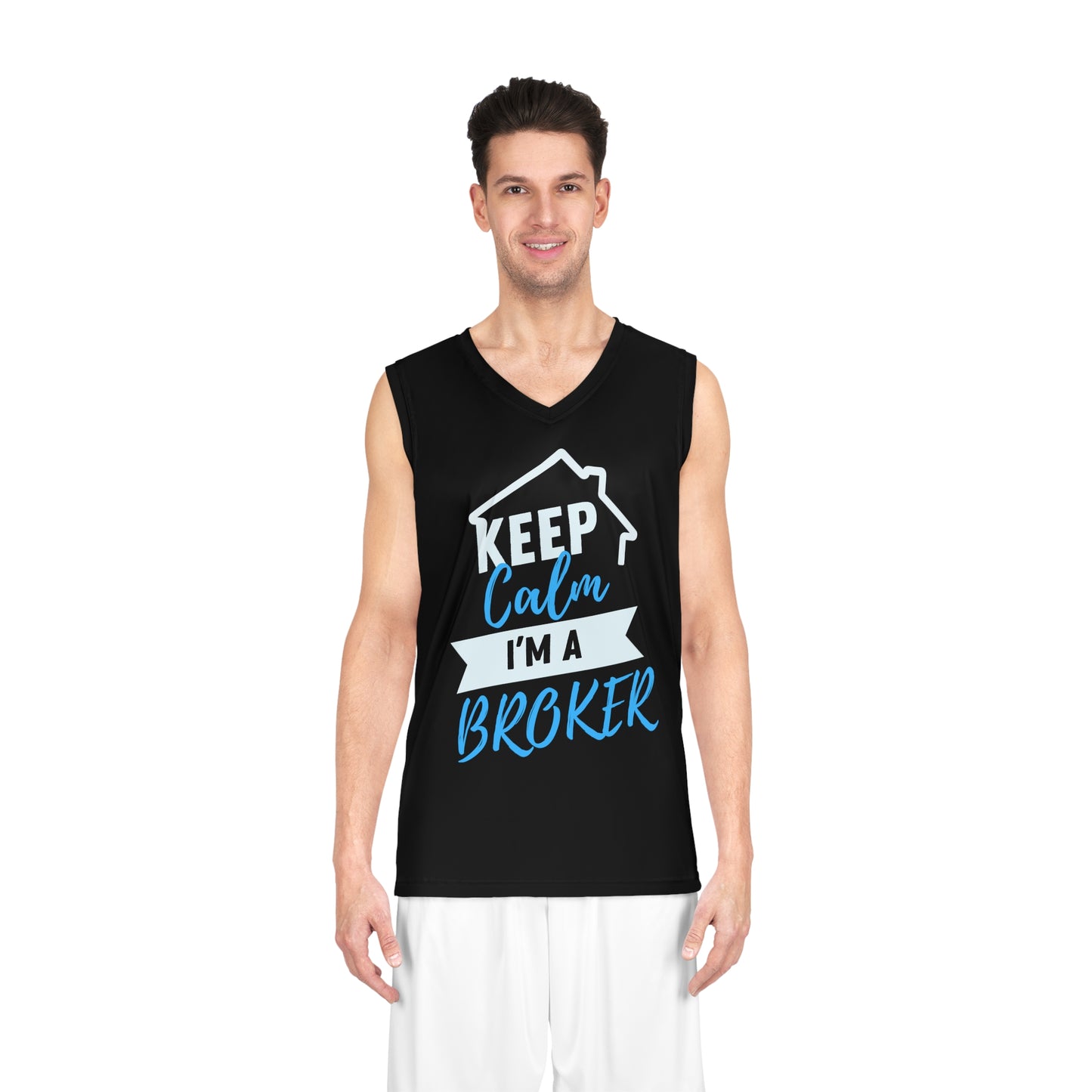 Keep Calm I'm A Broker Basketball Jersey