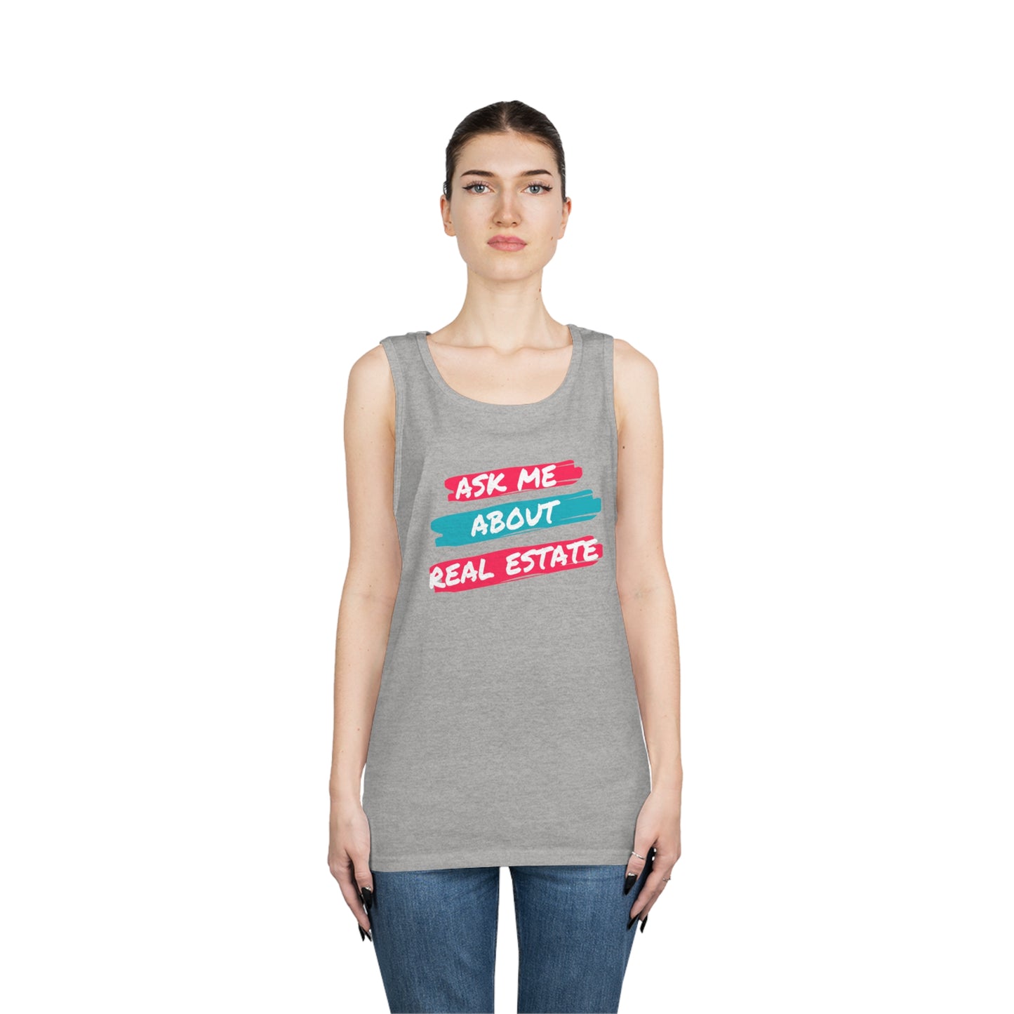 Ask me about Real Estate Unisex Heavy Cotton Tank Top