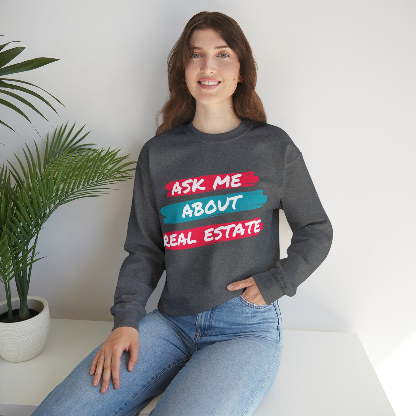 Ask me about Real Estate Unisex Heavy Blend™ Crewneck Sweatshirt