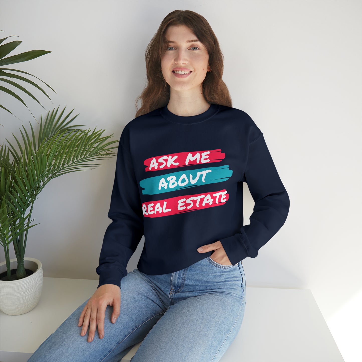 Ask me about Real Estate Unisex Heavy Blend™ Crewneck Sweatshirt