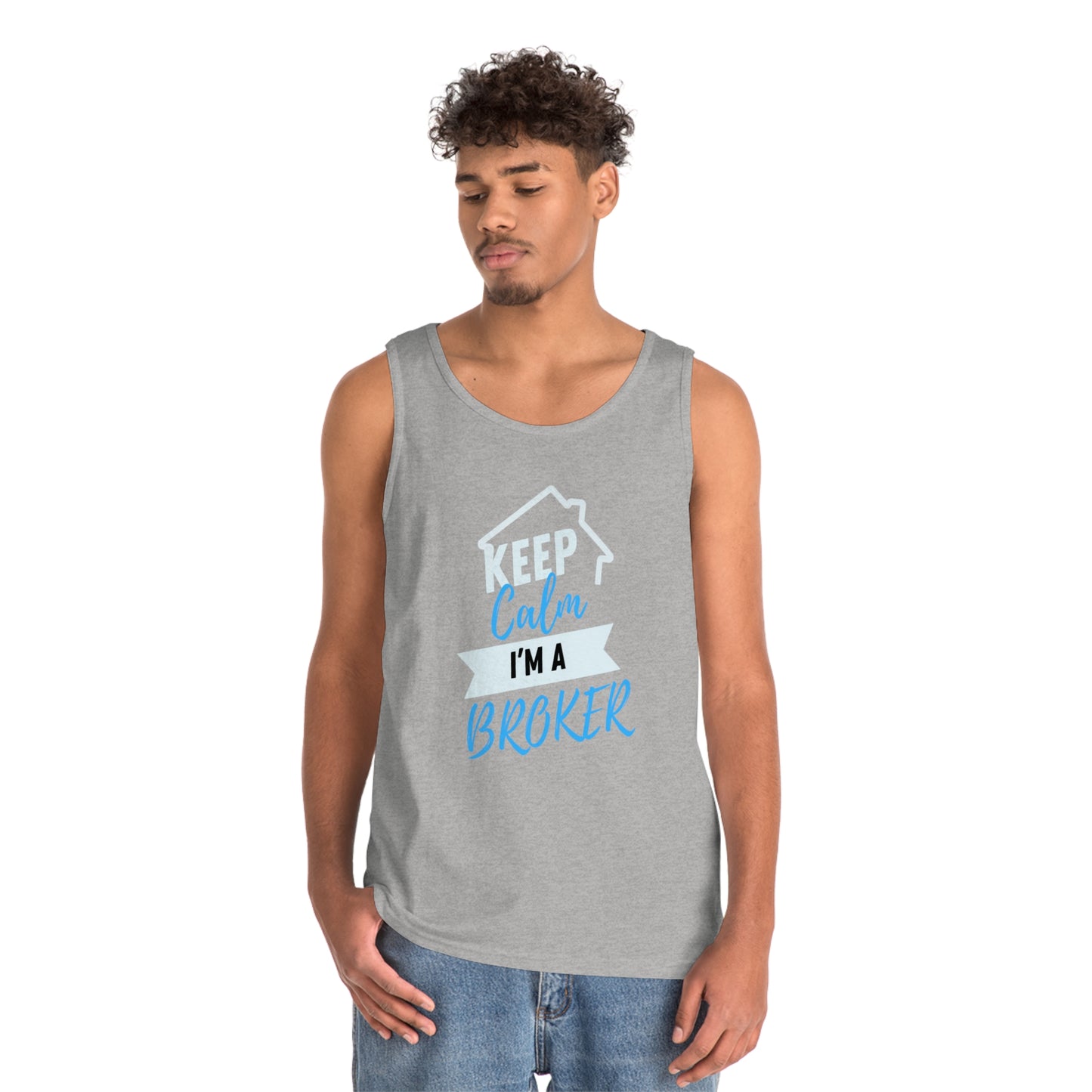 Keep Calm I'm A Broker Unisex Heavy Cotton Tank Top