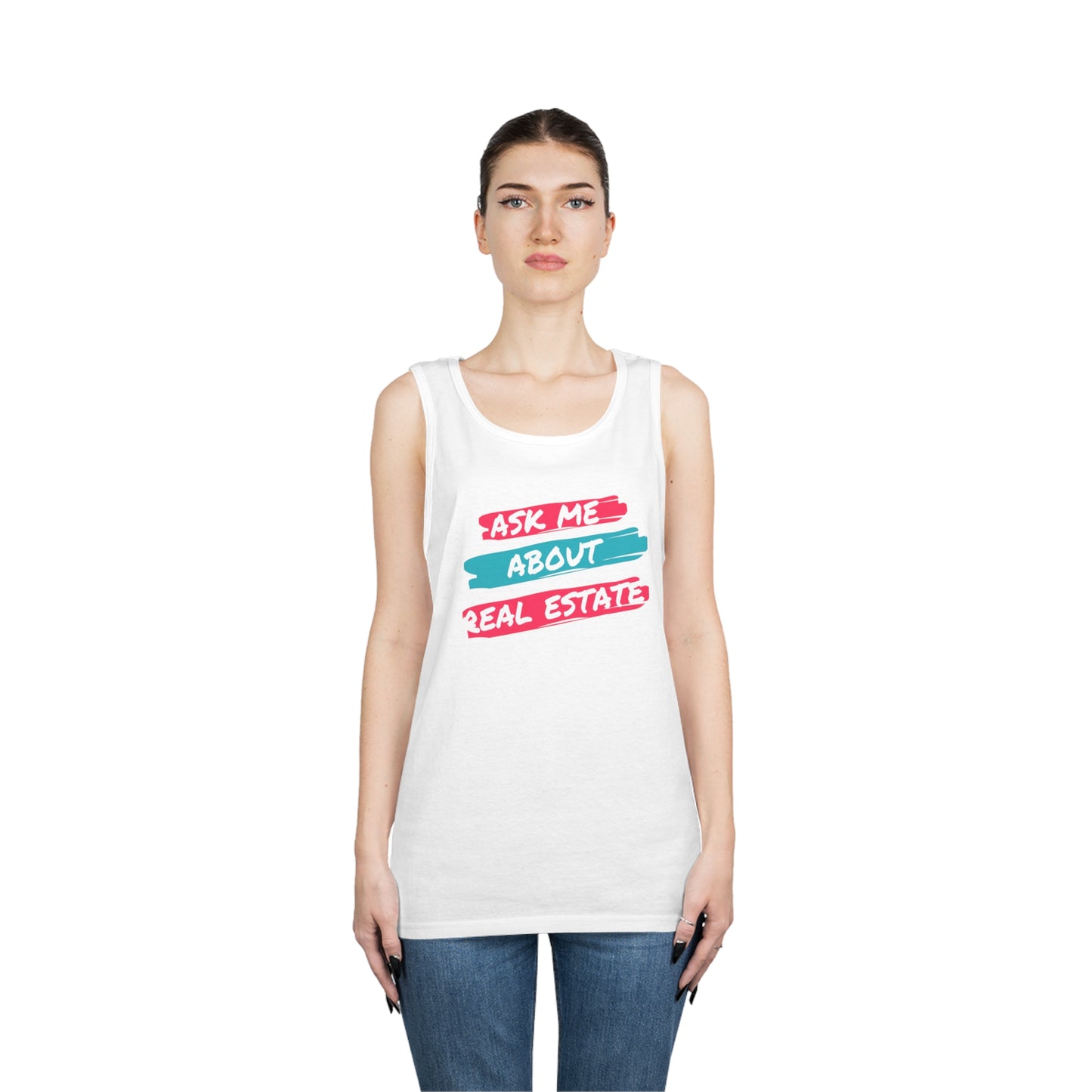 Ask me about Real Estate Unisex Heavy Cotton Tank Top