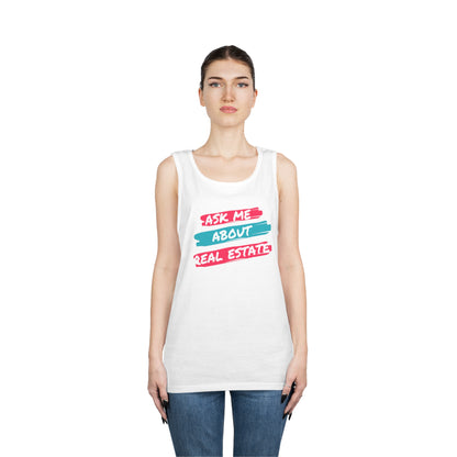 Ask me about Real Estate Unisex Heavy Cotton Tank Top