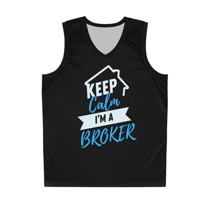 Keep Calm I'm A Broker Basketball Jersey