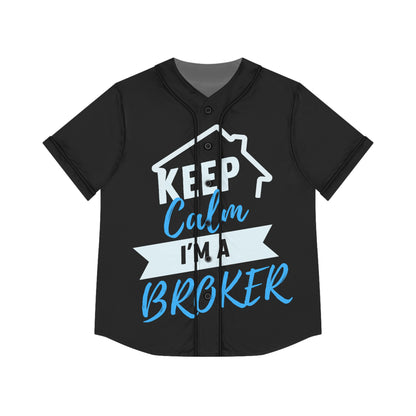 Keep Calm I'm a Broker Women's Baseball Jersey - Custom Jersey