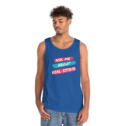 Ask me about Real Estate Unisex Heavy Cotton Tank Top