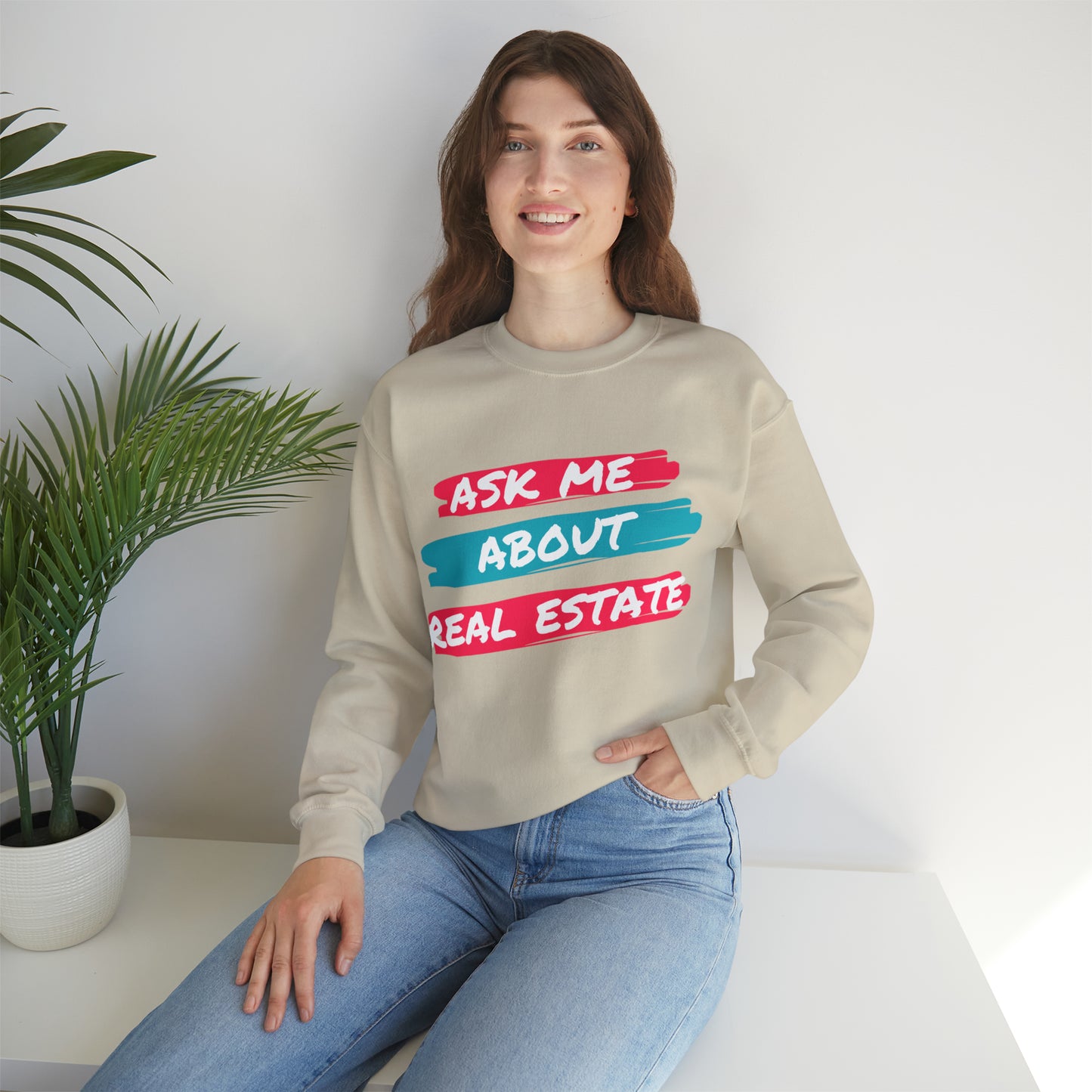 Ask me about Real Estate Unisex Heavy Blend™ Crewneck Sweatshirt