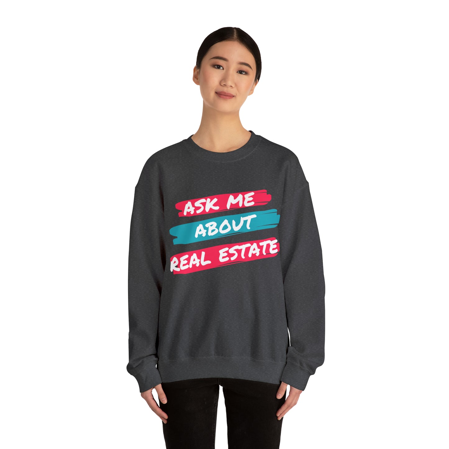 Ask me about Real Estate Unisex Heavy Blend™ Crewneck Sweatshirt