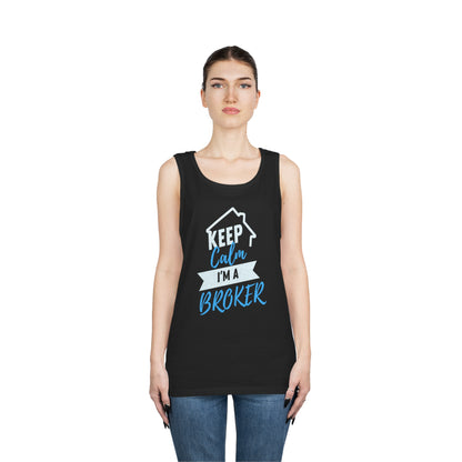 Keep Calm I'm A Broker Unisex Heavy Cotton Tank Top