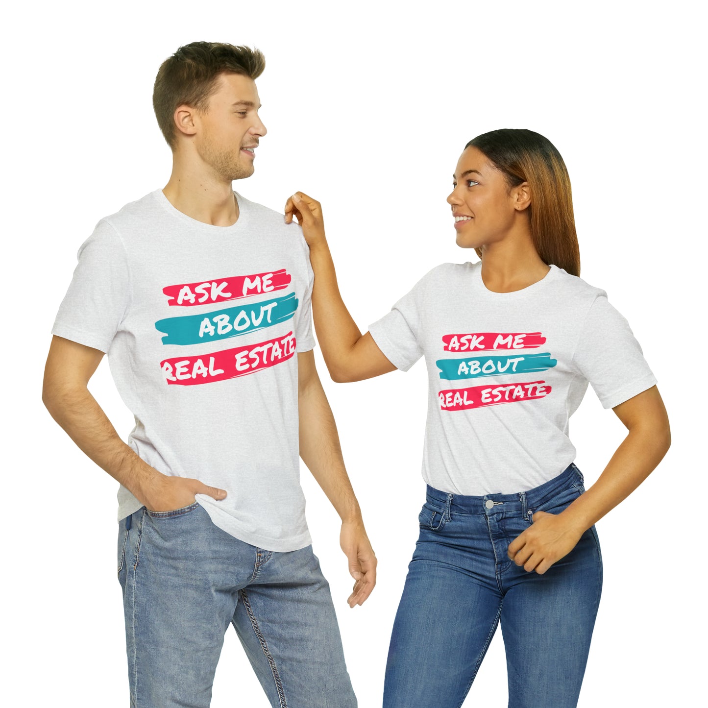 Ask me about Real Estate Unisex Jersey Short Sleeve Tee