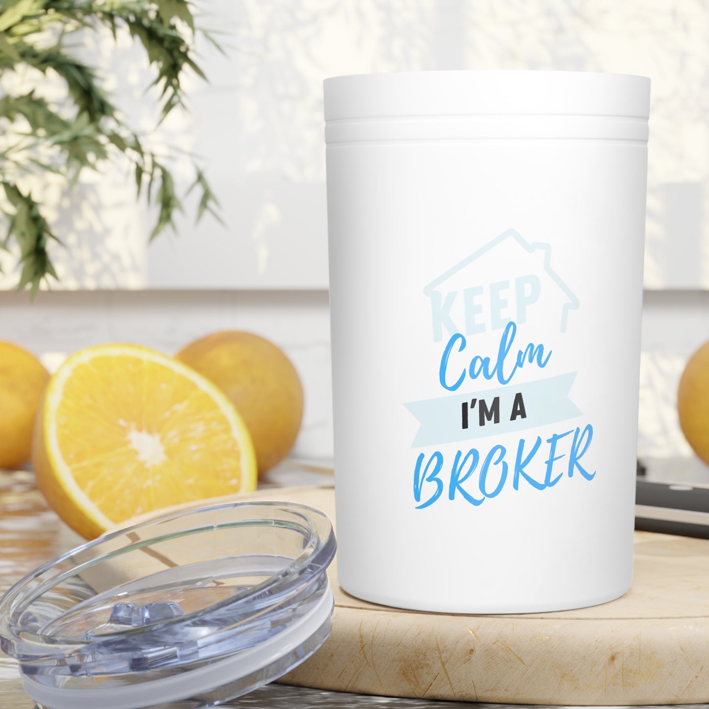 Keep Calm I'm A Broker Vacuum Insulated Tumbler, 11oz