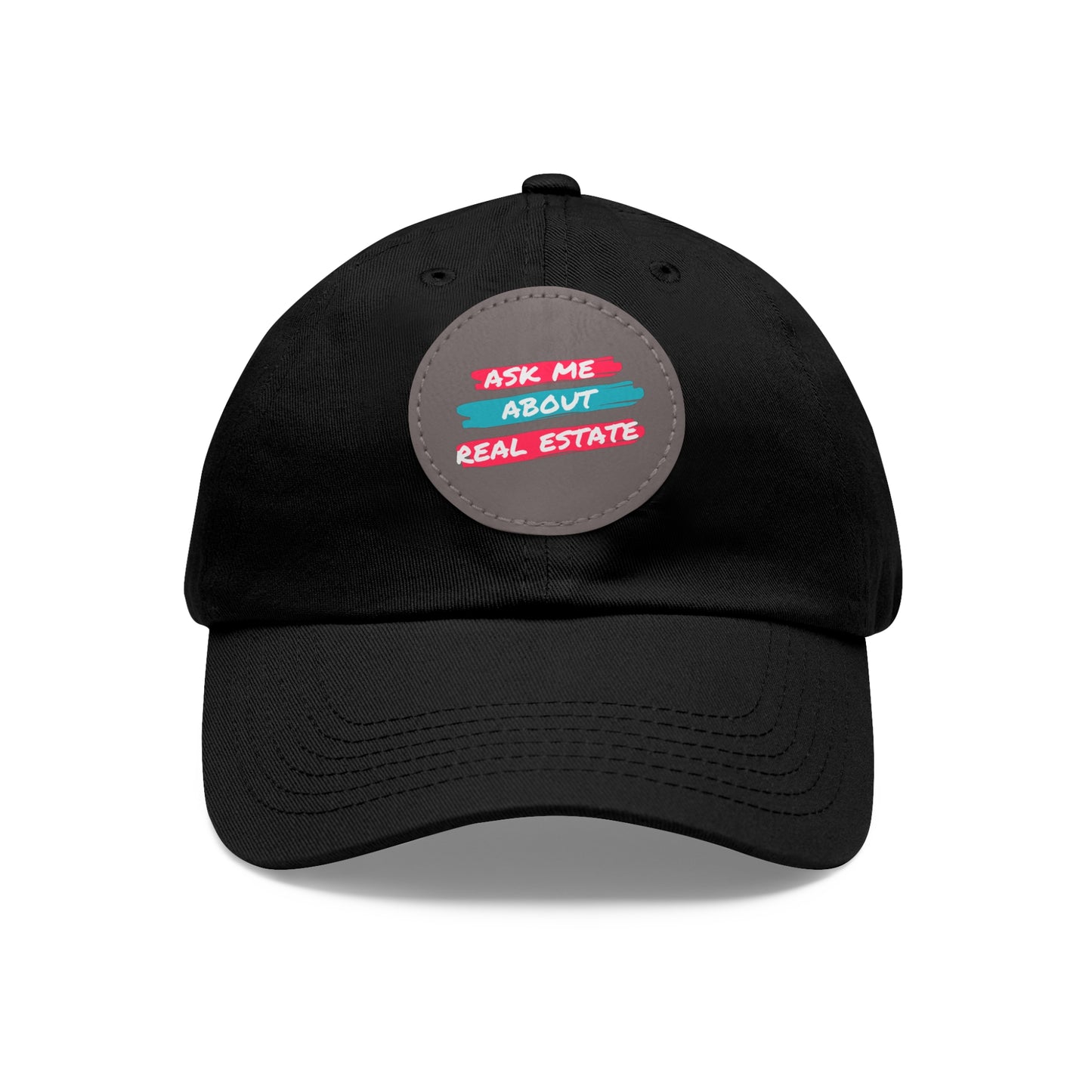 Ask me about Real Estate Dad Hat with Leather Patch (Round)