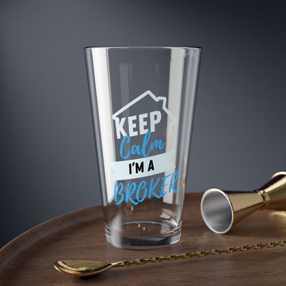 Keep Calm I'm a Broker Mixing Glass, 16oz