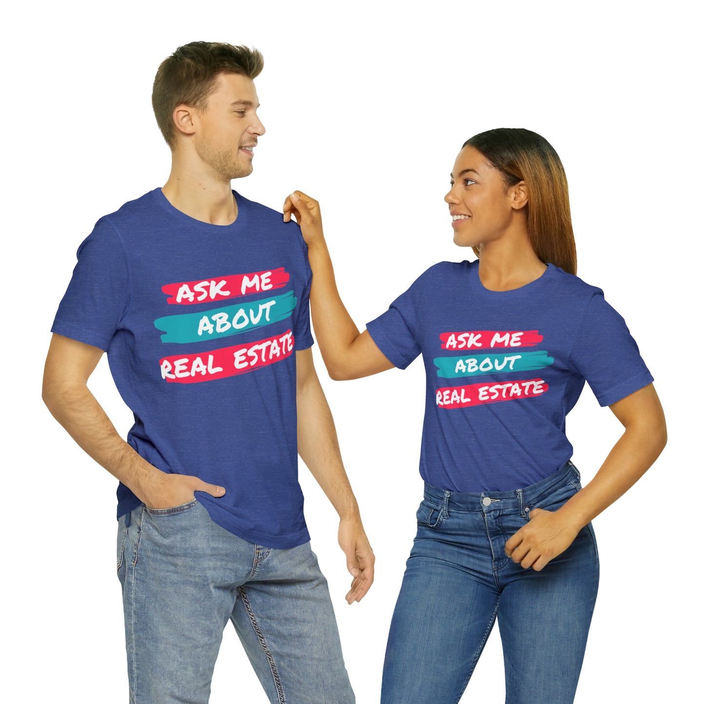 Ask me about Real Estate Unisex Jersey Short Sleeve Tee