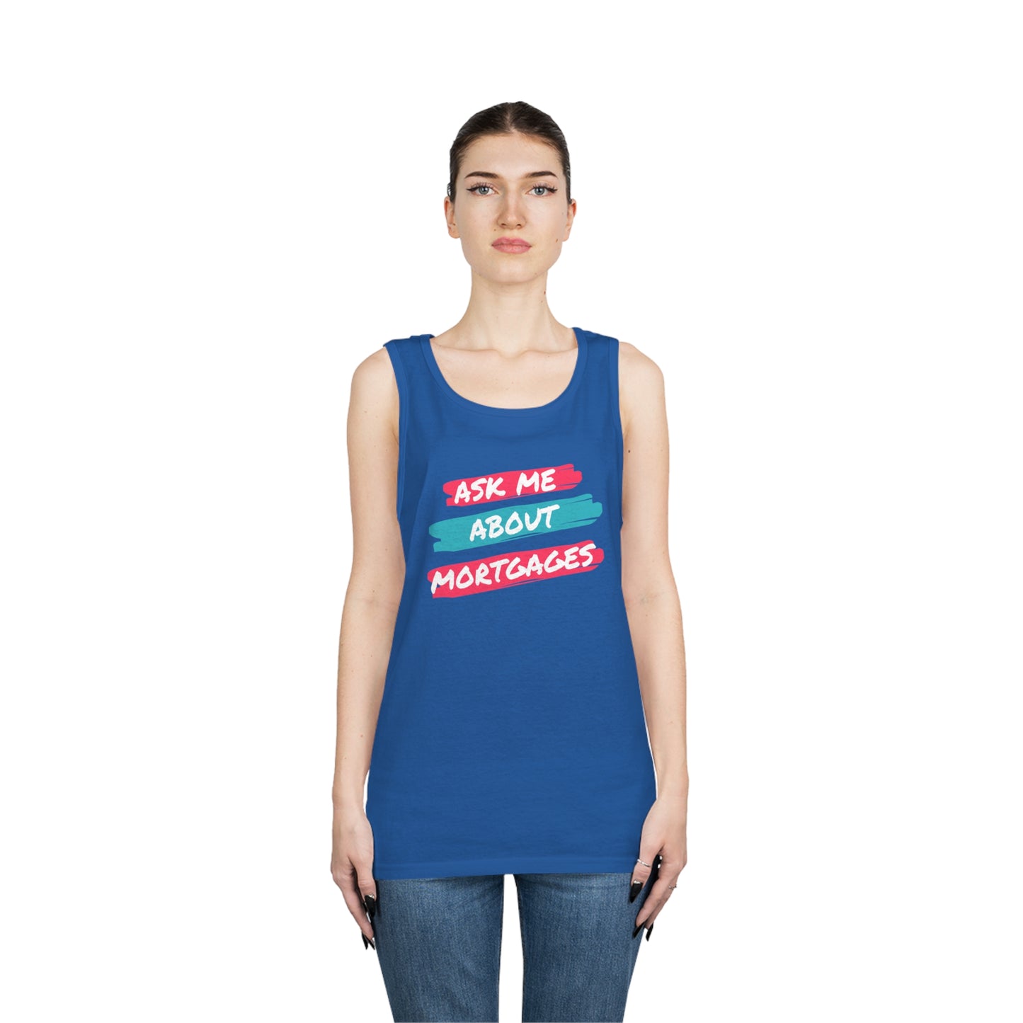 Ask me about Mortgages Unisex Heavy Cotton Tank Top