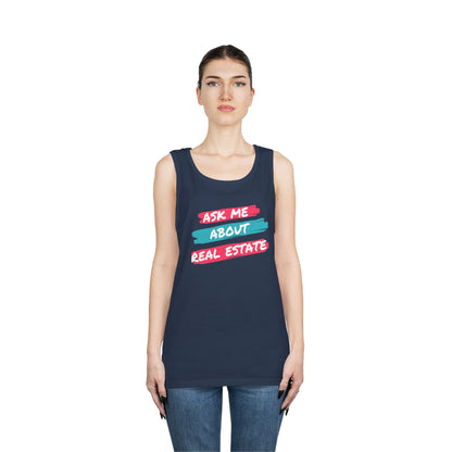 Ask me about Real Estate Unisex Heavy Cotton Tank Top