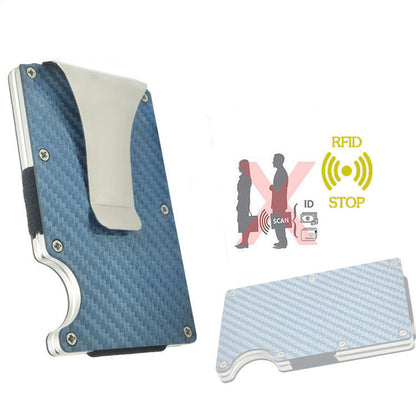 Carbon Fiber Card Holder RFID Metal Wallet