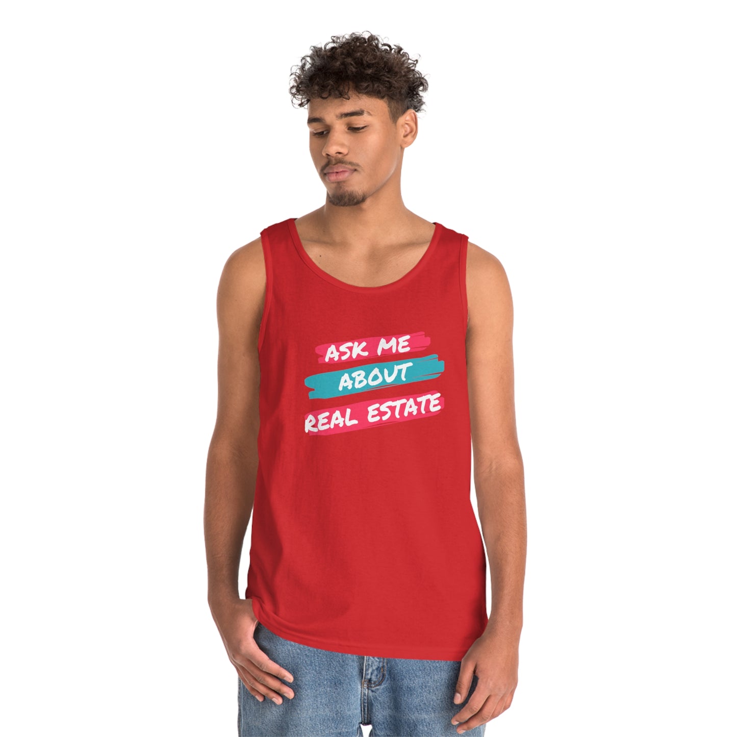 Ask me about Real Estate Unisex Heavy Cotton Tank Top