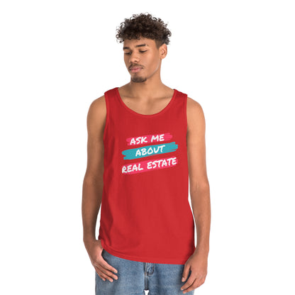 Ask me about Real Estate Unisex Heavy Cotton Tank Top