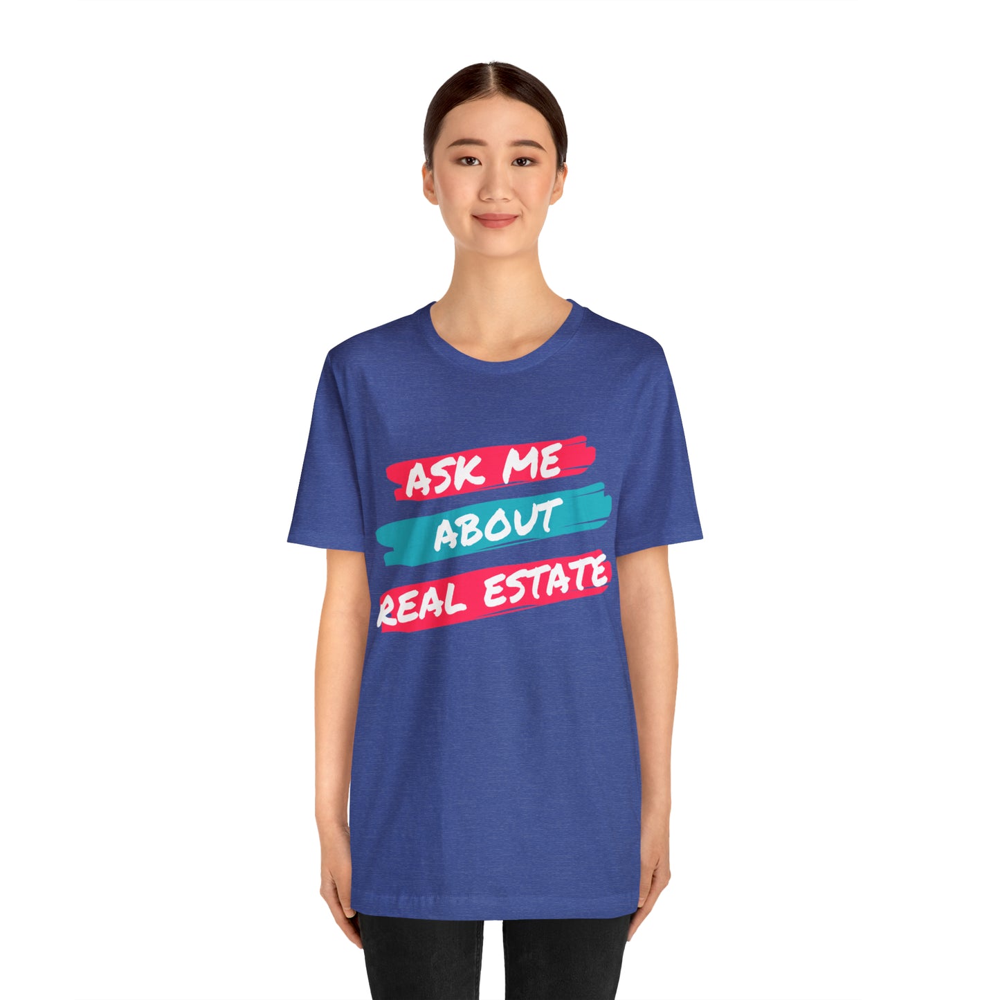 Ask me about Real Estate Unisex Jersey Short Sleeve Tee