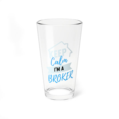 Keep Calm I'm a Broker Mixing Glass, 16oz