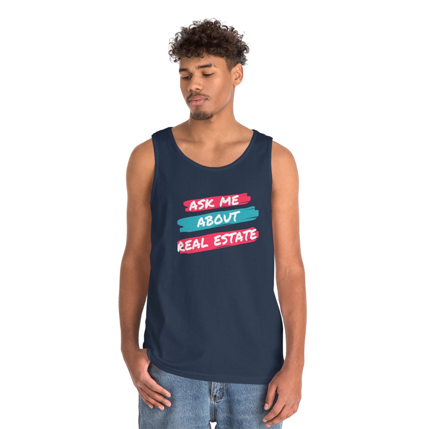 Ask me about Real Estate Unisex Heavy Cotton Tank Top