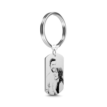 S925 Sterling Silver Keychain Personalized Photo Pattern Pendant