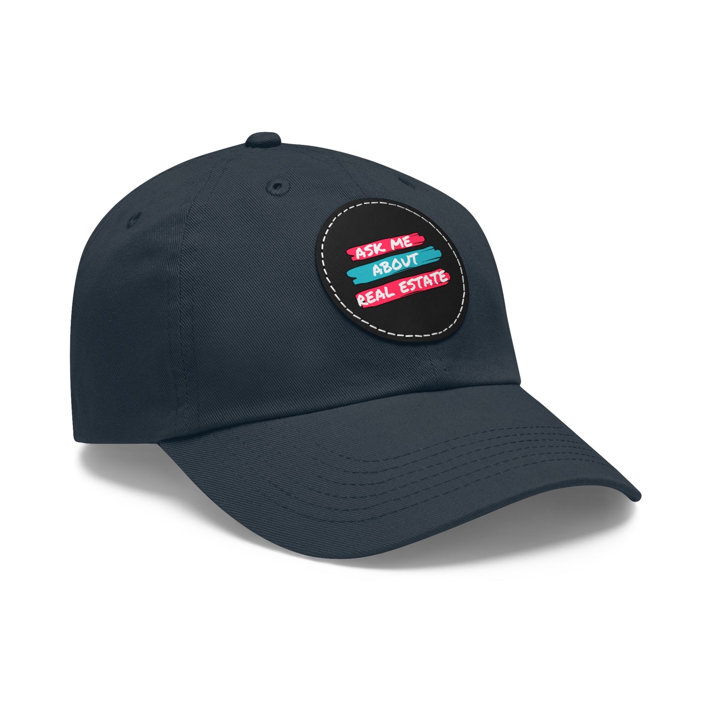 Ask me about Real Estate Dad Hat with Leather Patch (Round)