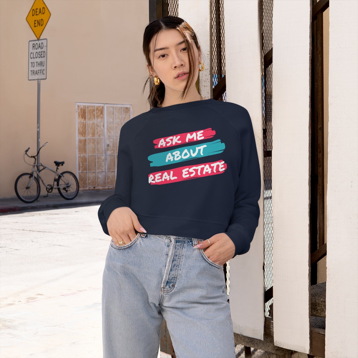 Ask me about Real Estate Women's Cropped Fleece Pullover