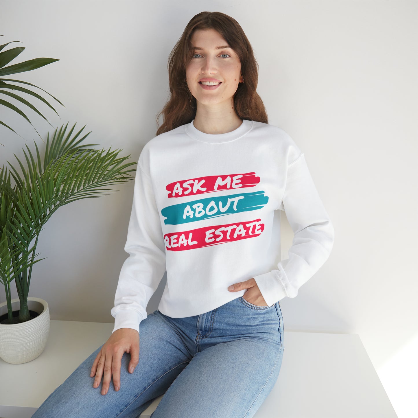 Ask me about Real Estate Unisex Heavy Blend™ Crewneck Sweatshirt