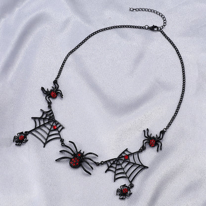 Halloween Spider And Spider Web Necklace Personality Clavicle Necklace Fashion Jewelry Accessories