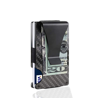 Carbon Fiber Card Holder RFID Metal Wallet